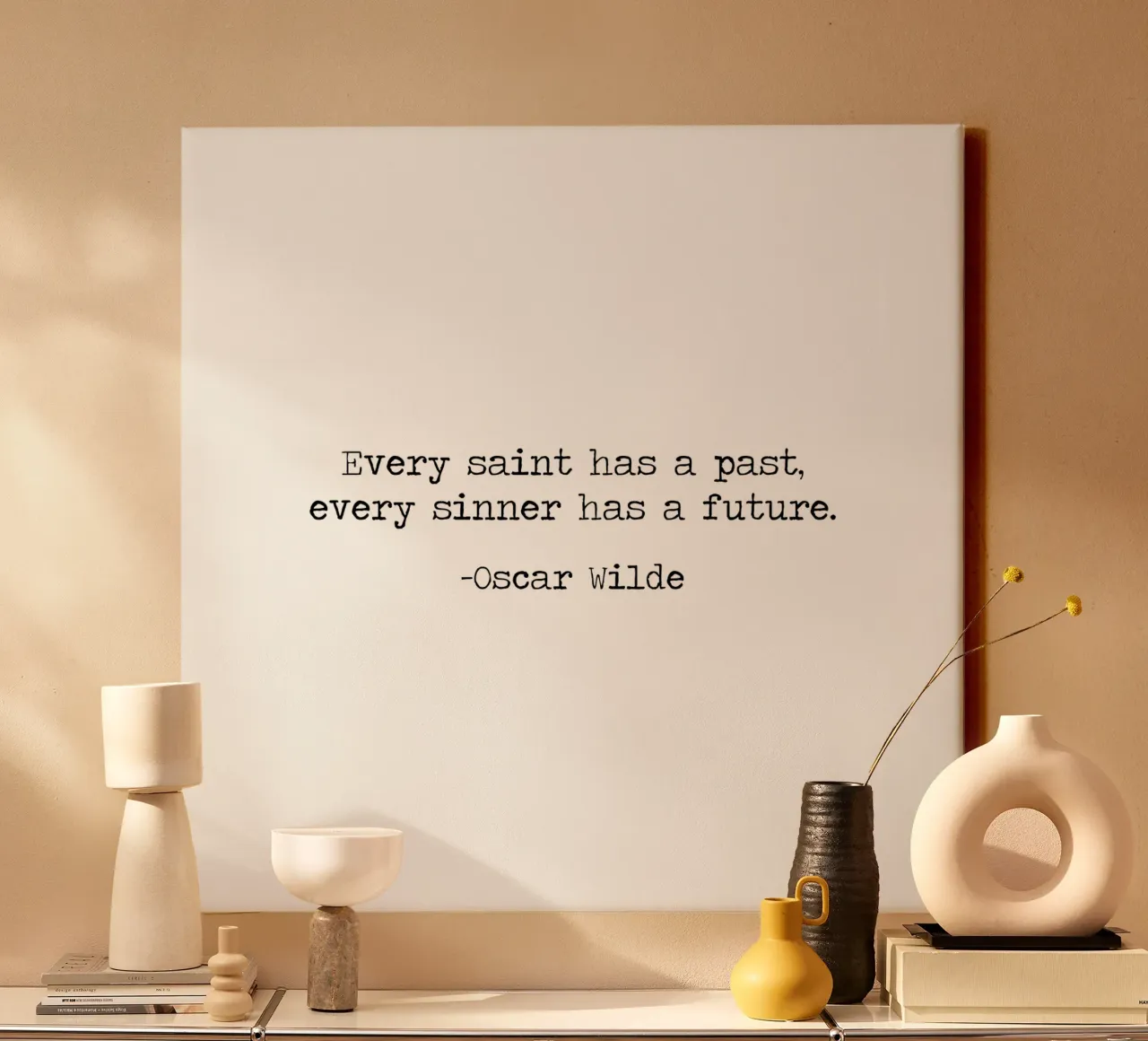 Every Saint has a Past Every Sinner Has a Future Oscar Wilde canvas with Floater frame by Summer Soul Co. - Quotes
