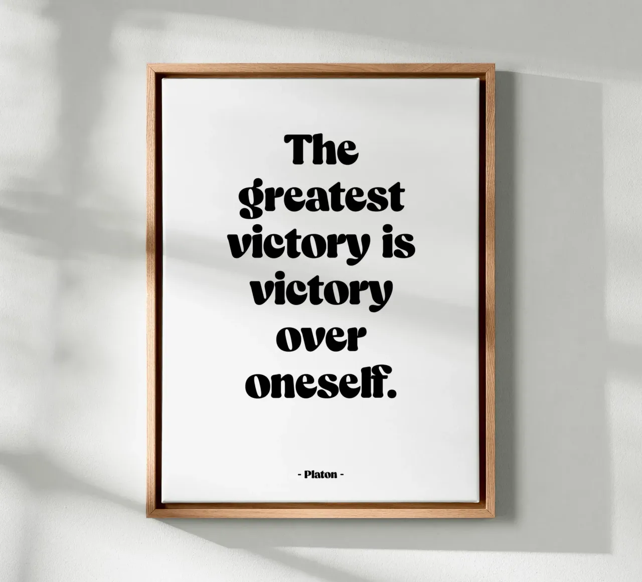 Citatie "De grootste overwinning is de overwinning over jezelf". canvas met Baklijst van Wall of Words