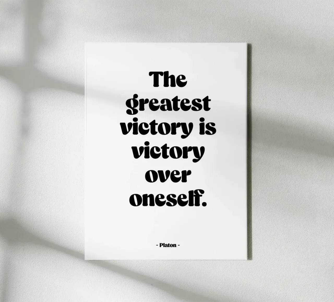 Citatie "De grootste overwinning is de overwinning over jezelf". canvas met Baklijst van Wall of Words
