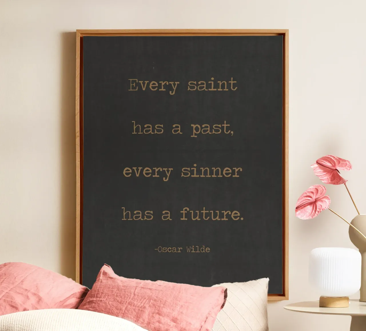 Every Saint has a Past Every Sinner Has a Future Oscar Wilde canvas with Floater frame by Summer Soul Co. - Quotes