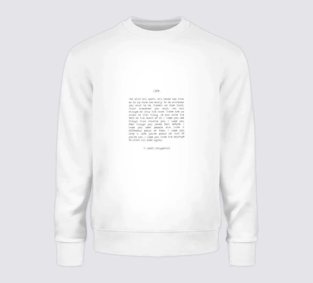 Por si sirve de algo Cita de la vida F. Scott Fitzgerald Cita sudadera de Summer Soul Co. - Quotes