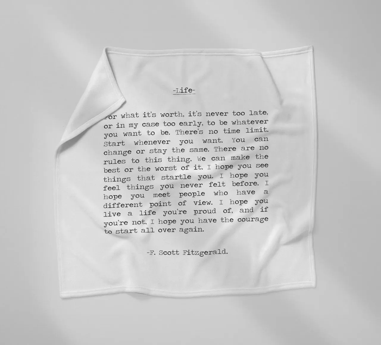 Für was es wert ist Leben Zitat F. Scott Fitzgerald Zitat Fleecedecke von Summer Soul Co. - Quotes