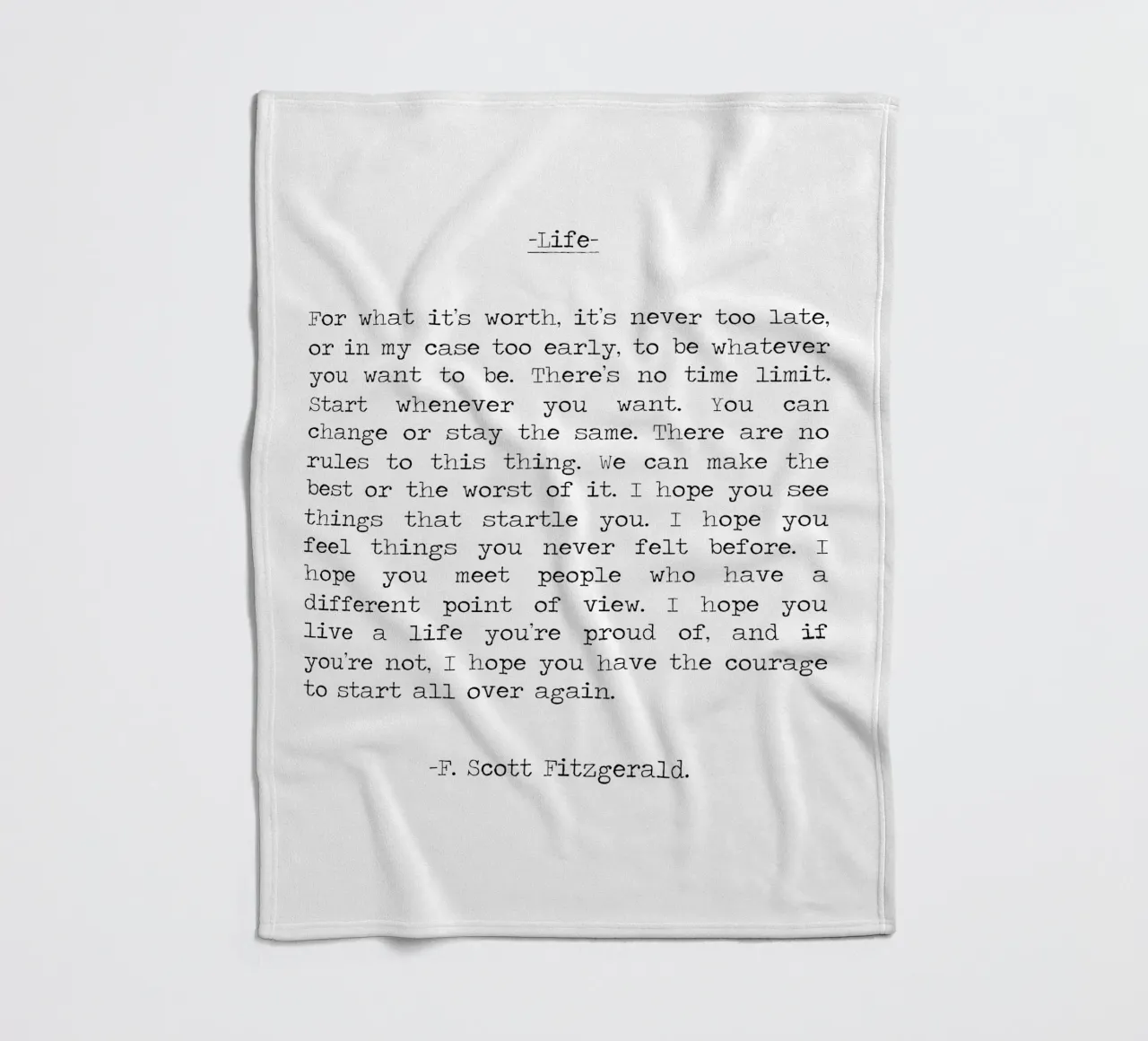 Für was es wert ist Leben Zitat F. Scott Fitzgerald Zitat Fleecedecke von Summer Soul Co. - Quotes