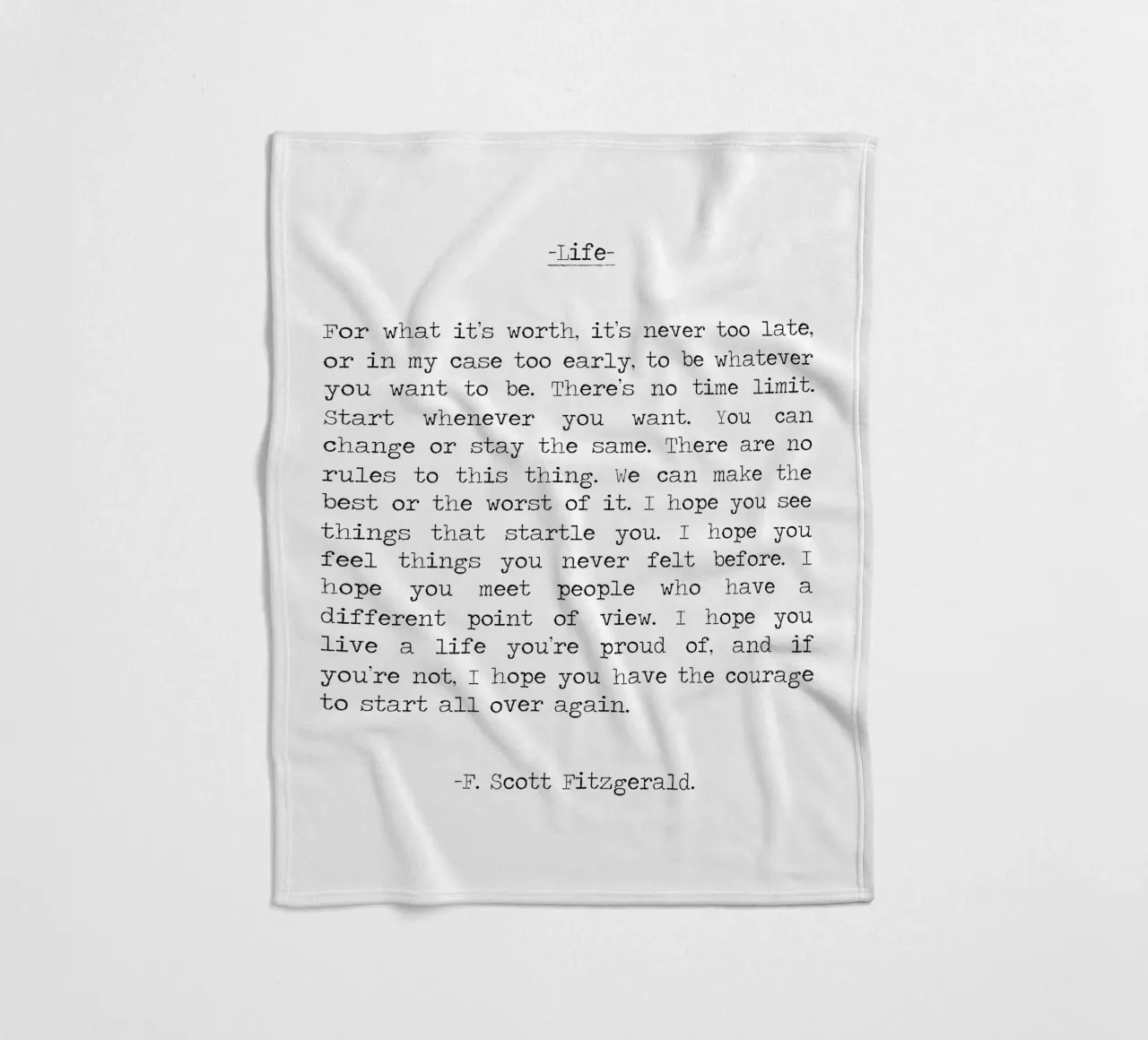 Für was es wert ist Leben Zitat F. Scott Fitzgerald Zitat Fleecedecke von Summer Soul Co. - Quotes