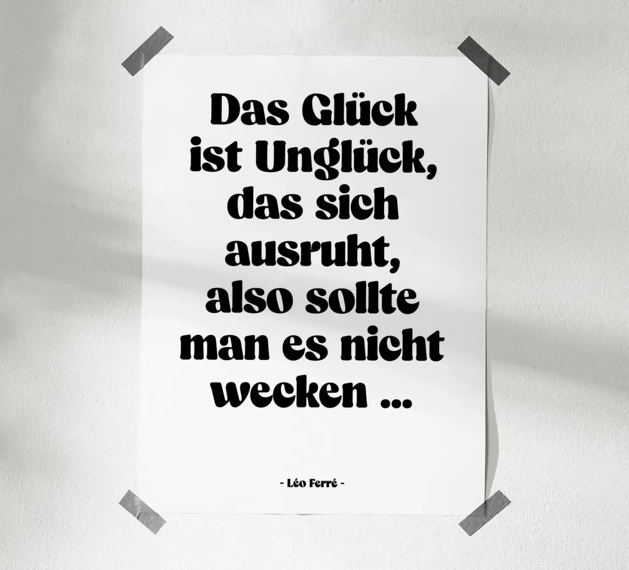 Citation "Le bonheur est le malheur qui se repose". poster de Wall of Words