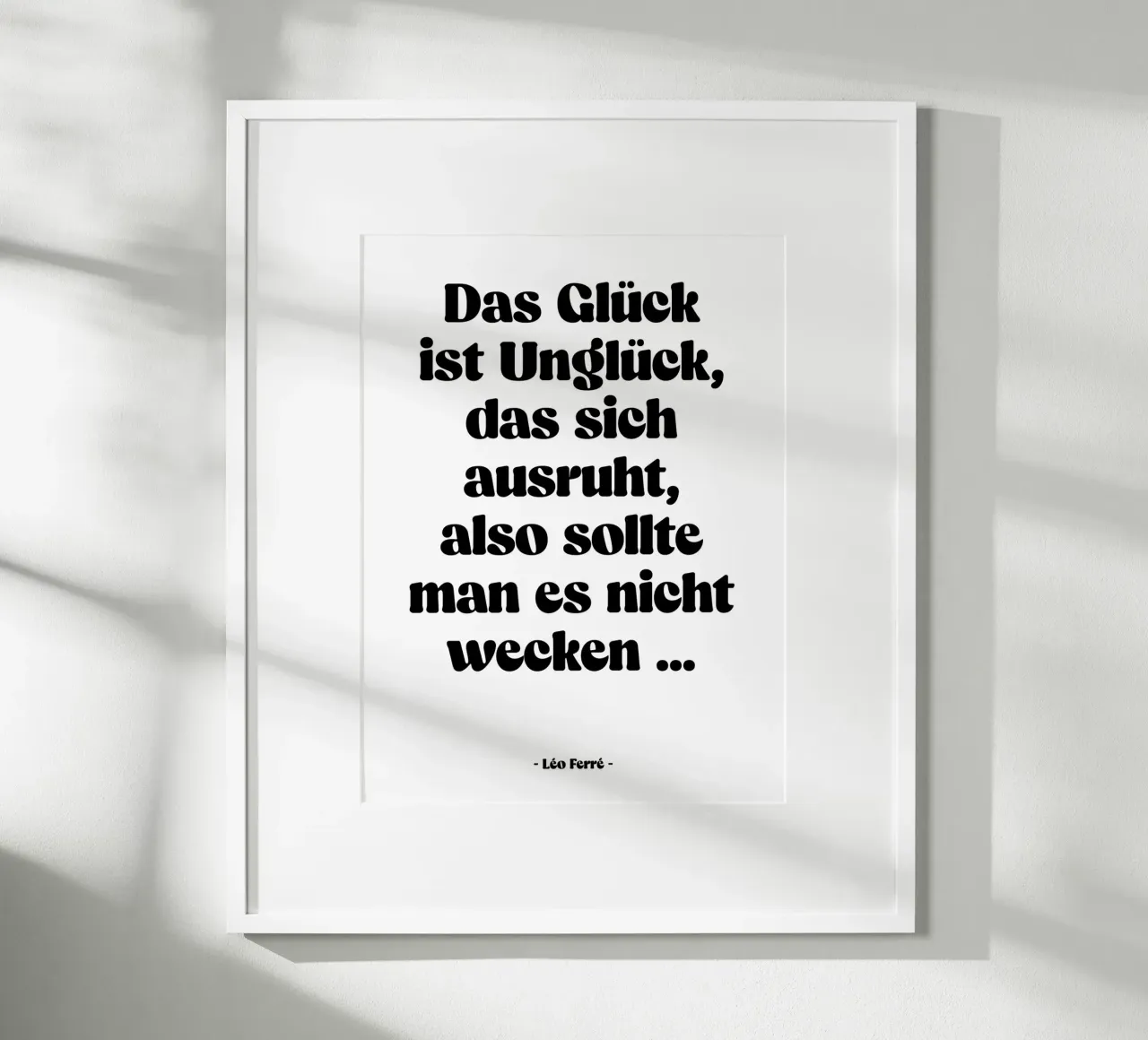 Citation "Le bonheur est le malheur qui se repose". poster de Wall of Words