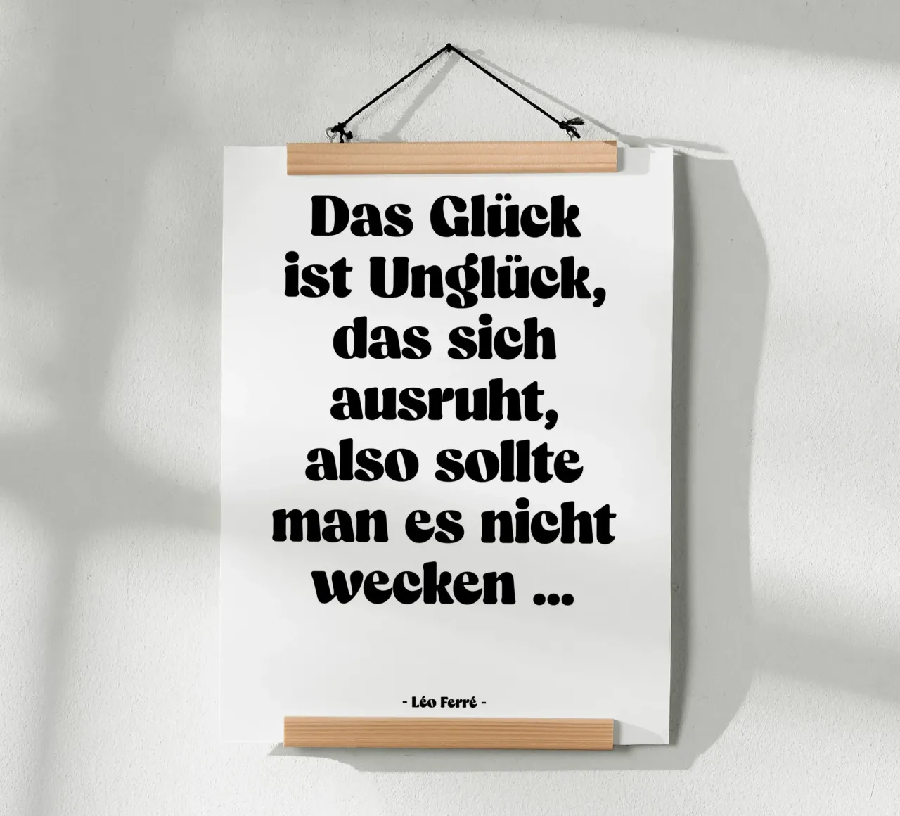 Citation "Le bonheur est le malheur qui se repose". poster de Wall of Words