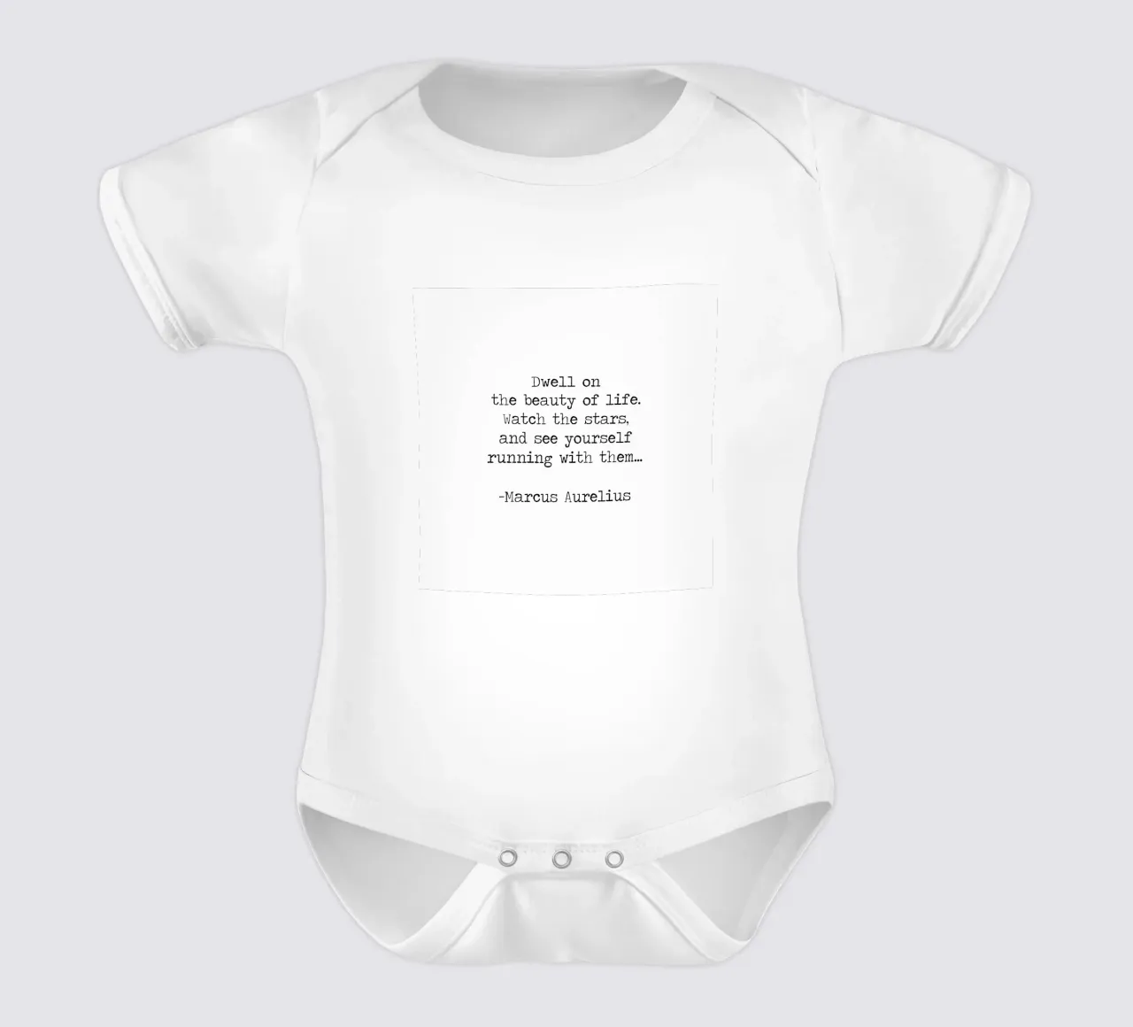 Verweile in der Schönheit des Lebens Marcus Aurelius Philosophie Zitat Kurzarm Babybody von Summer Soul Co. - Quotes