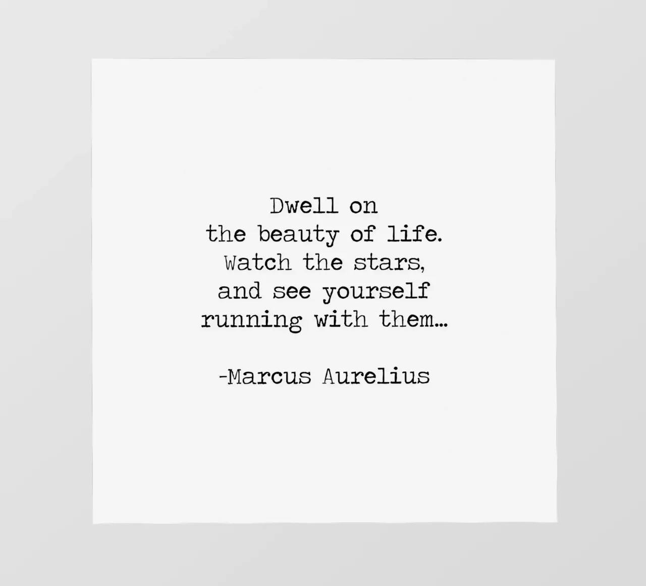 Soffermarsi sulla bellezza della vita Marco Aurelio citazione filosofica telo in pvc da Summer Soul Co. - Quotes