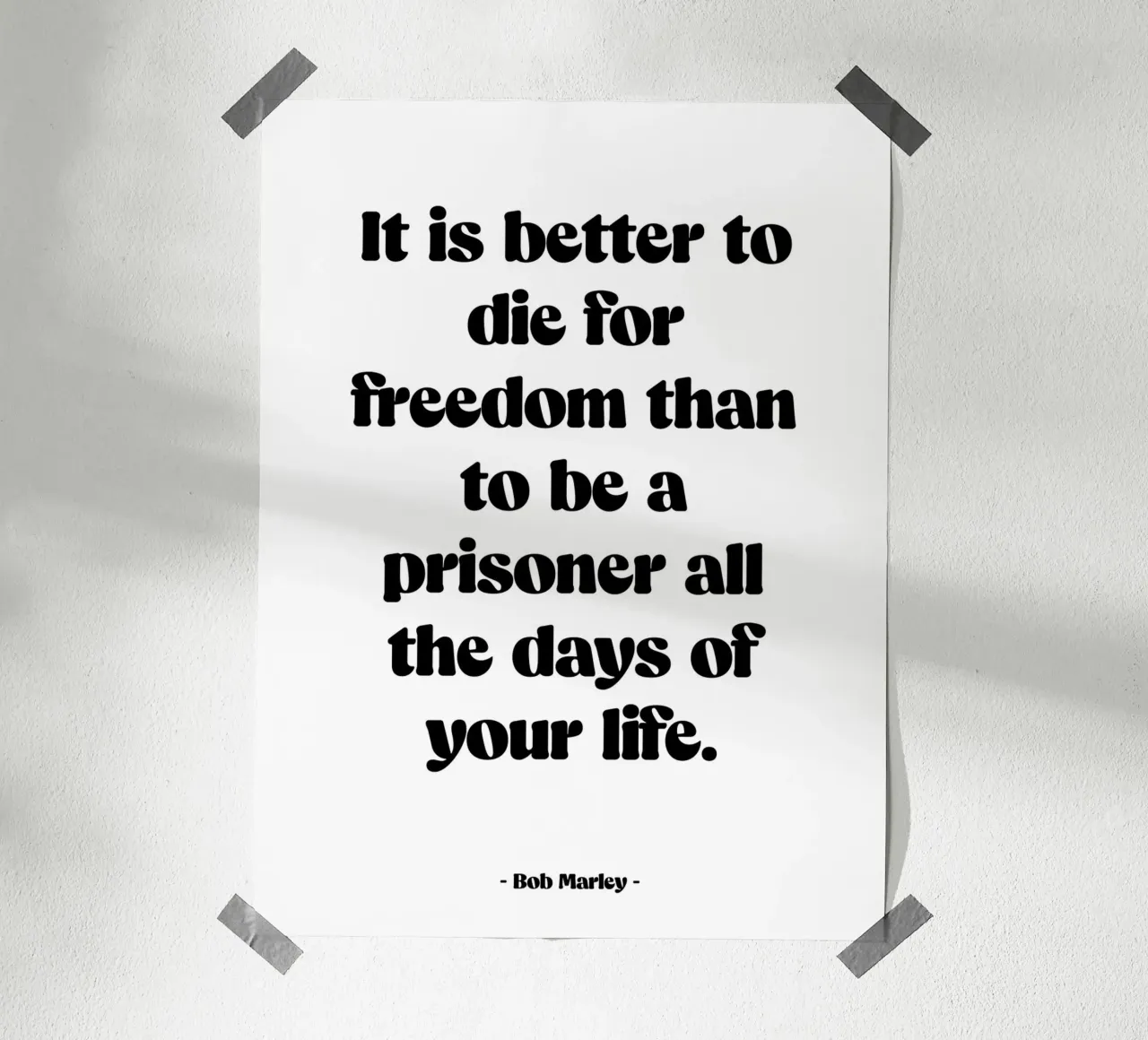 Citation "It is better to die for freedom" poster with aluminum frame by Wall of Words