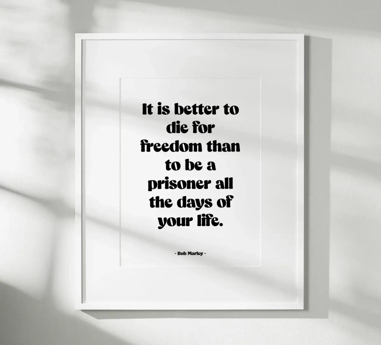 Citation "It is better to die for freedom" poster with aluminum frame by Wall of Words