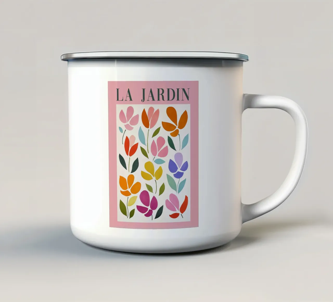 "Fiori estivi "La Jardin tazza in smalto da Carinaprint