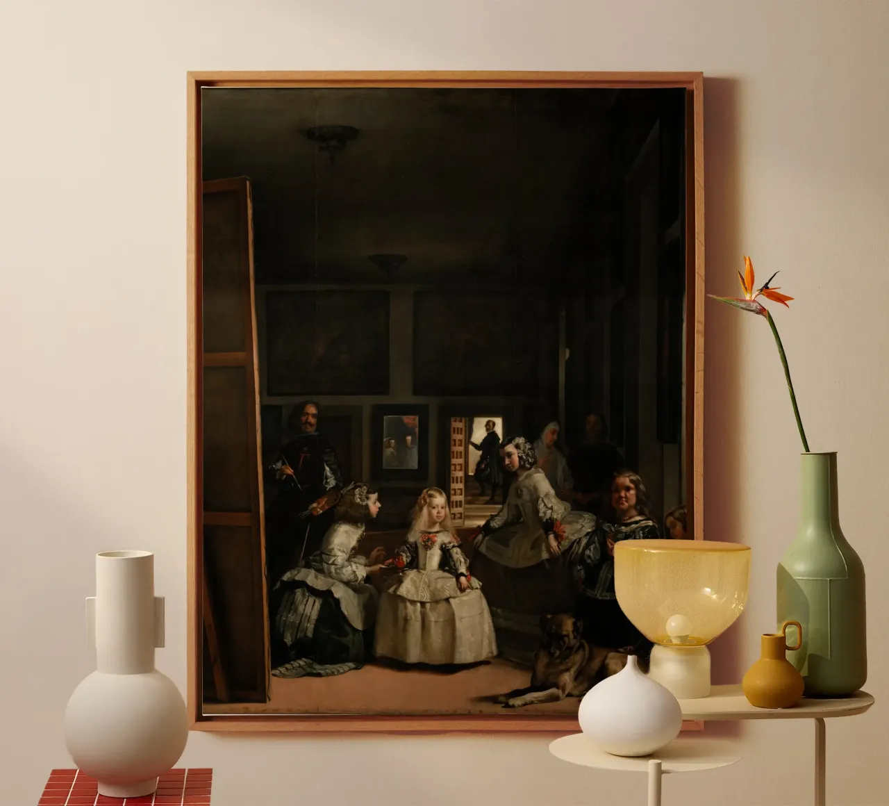 Diego Velázquez - Las Meninas (Le damigelle d'onore) tela con Cornice a cassetta da Timeless Artworks