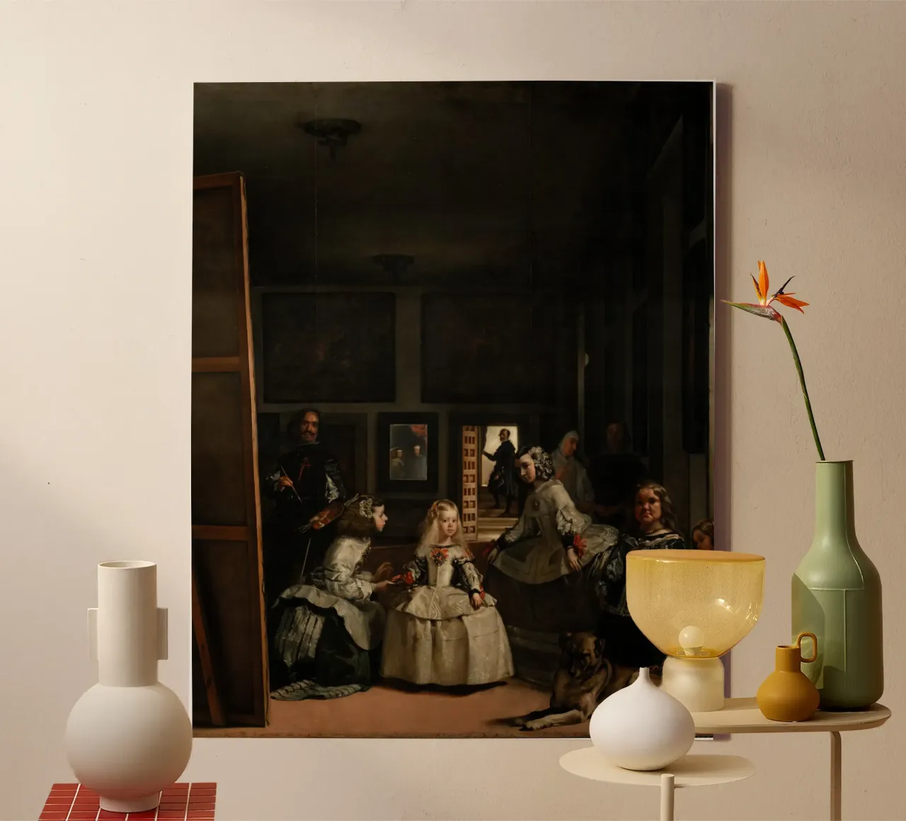 Diego Velázquez - Las Meninas (Le damigelle d'onore) tela con Cornice a cassetta da Timeless Artworks