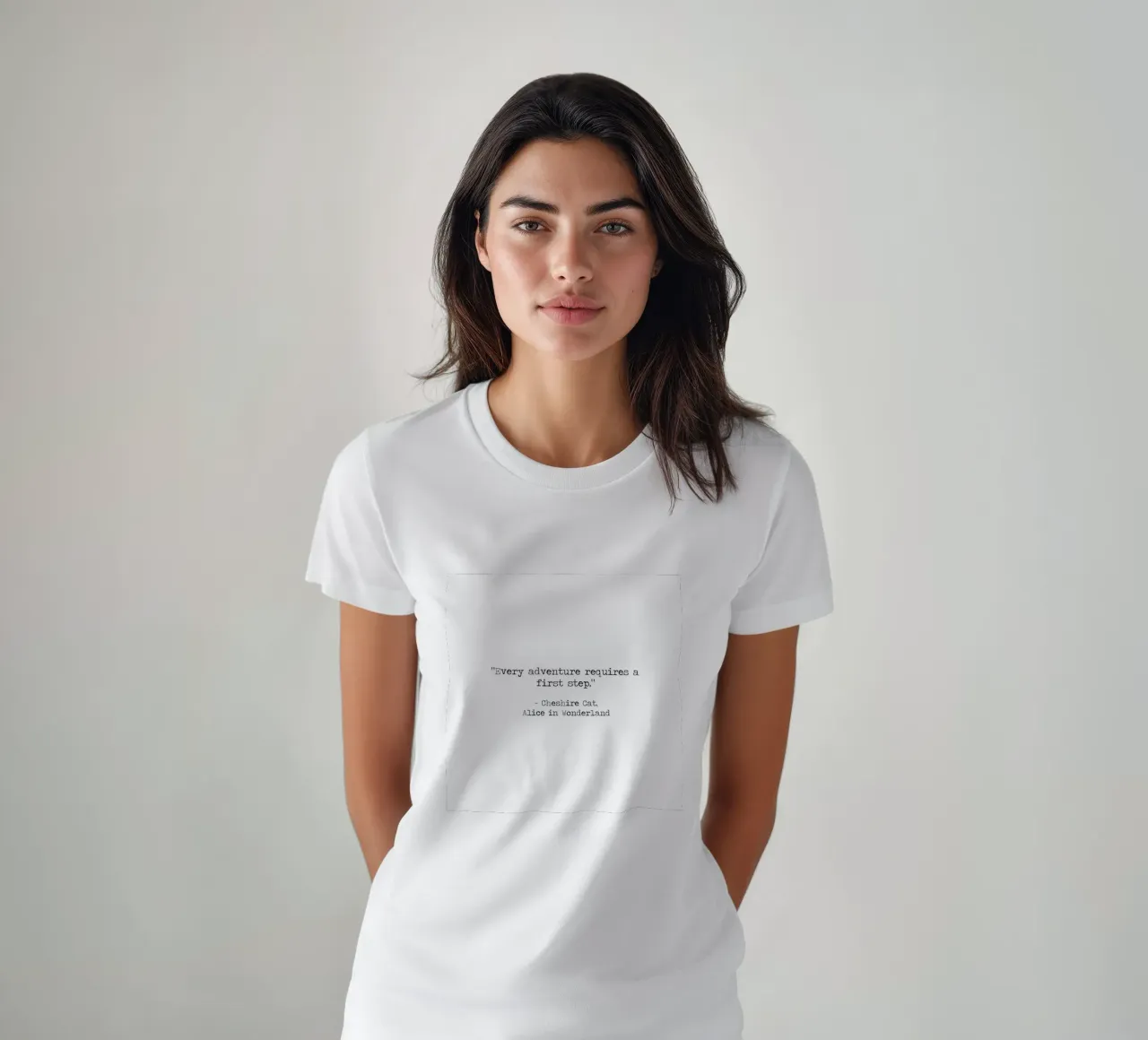 "Every Adventure Requires a First Step" Alice In Wonderland t-shirt by Summer Soul Co. - Quotes