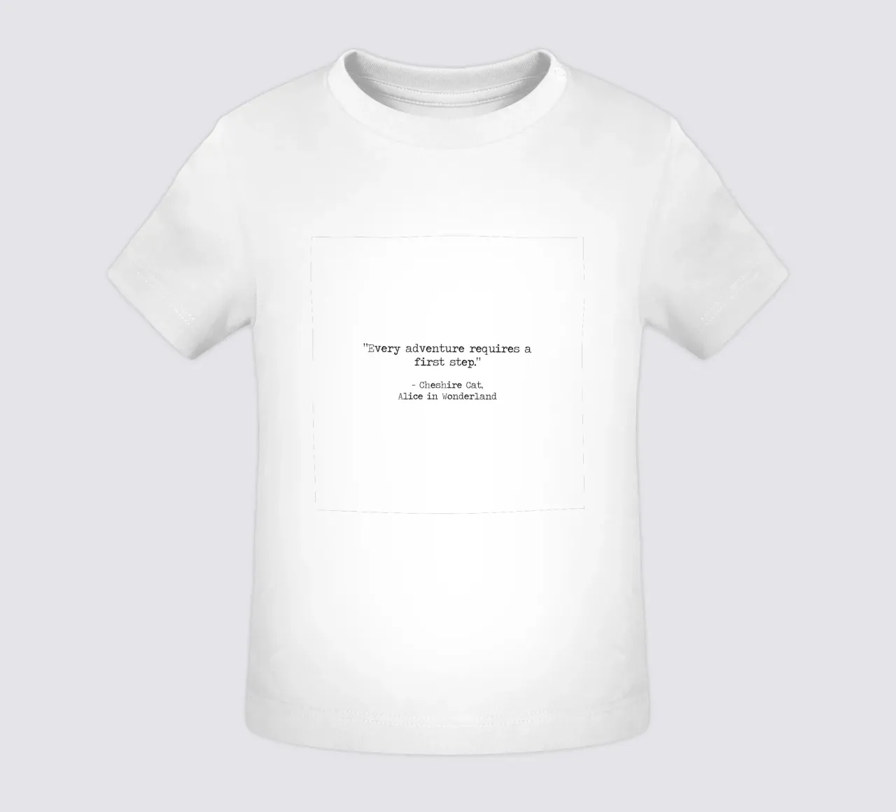 "Jedes Abenteuer erfordert einen ersten Schritt" Alice im Wunderland Baby T-Shirt von Summer Soul Co. - Quotes