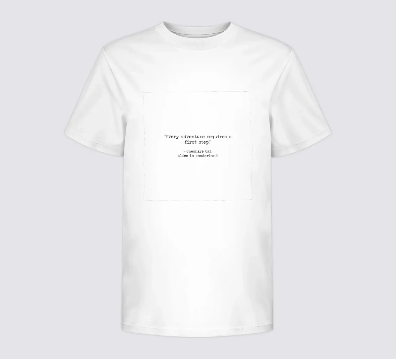 "Every Adventure Requires a First Step" Alice In Wonderland kids t-shirt by Summer Soul Co. - Quotes