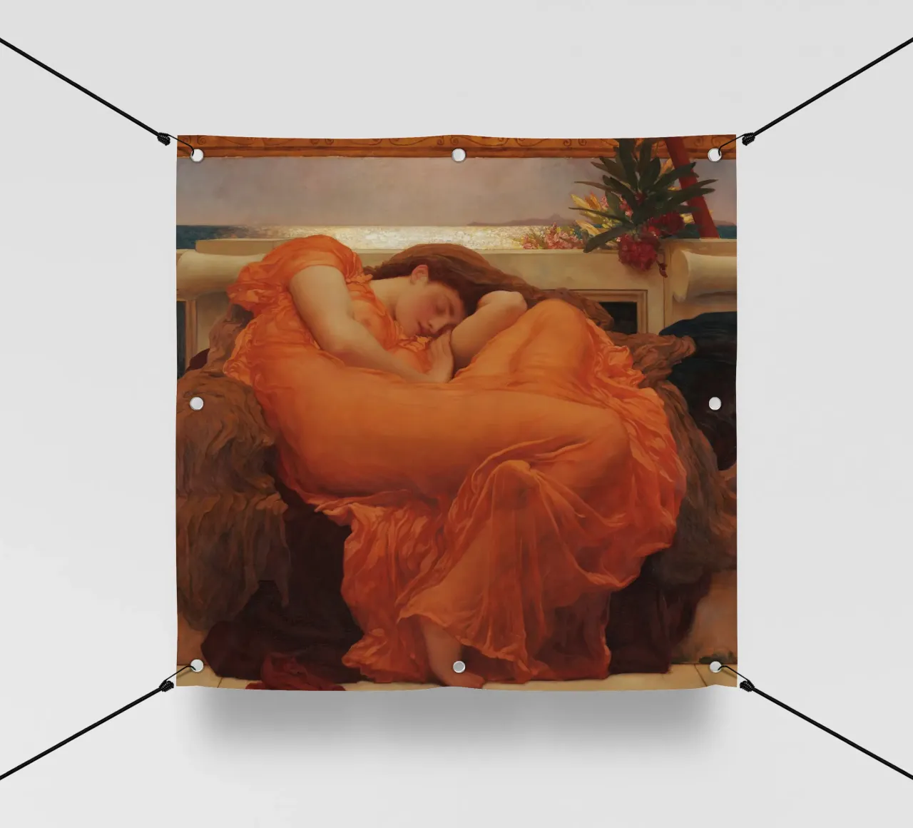 Frederic Leighton - Giugno fiammeggiante telo in pvc da Timeless Artworks