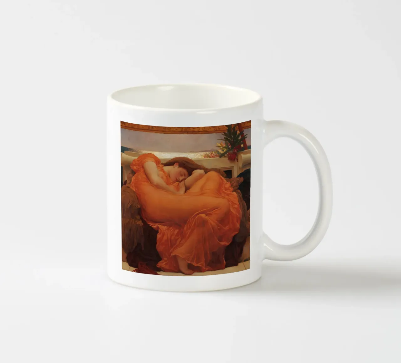 Frederic Leighton - Giugno fiammeggiante tazza in ceramica da Timeless Artworks