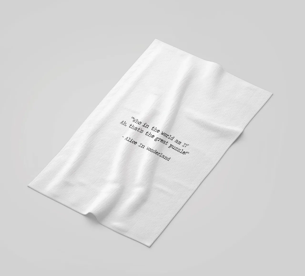 Who in the world am I? The great puzzle -Alice In Wonderland beach towel by Summer Soul Co. - Quotes