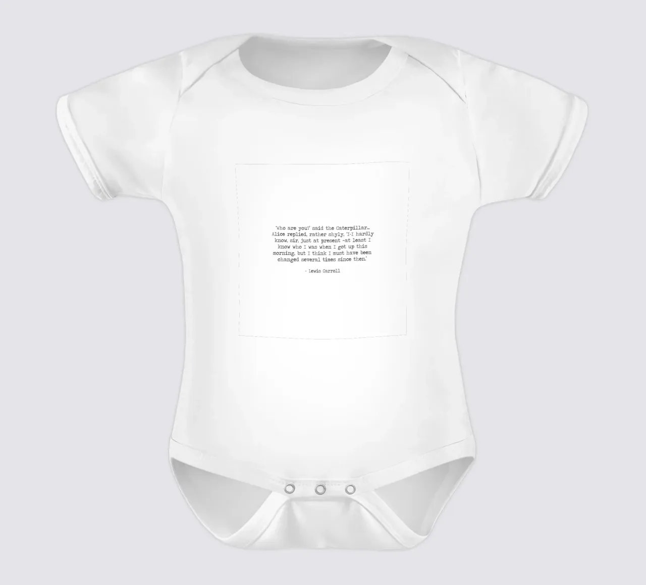 Wer bin ich Raupe Alice im Wunderland Lewis Carroll Zitat Kurzarm Babybody von Summer Soul Co. - Quotes