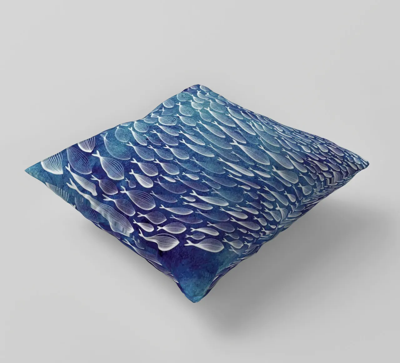 Fish Shoal decorative cushion by Mie Frey Damgaard