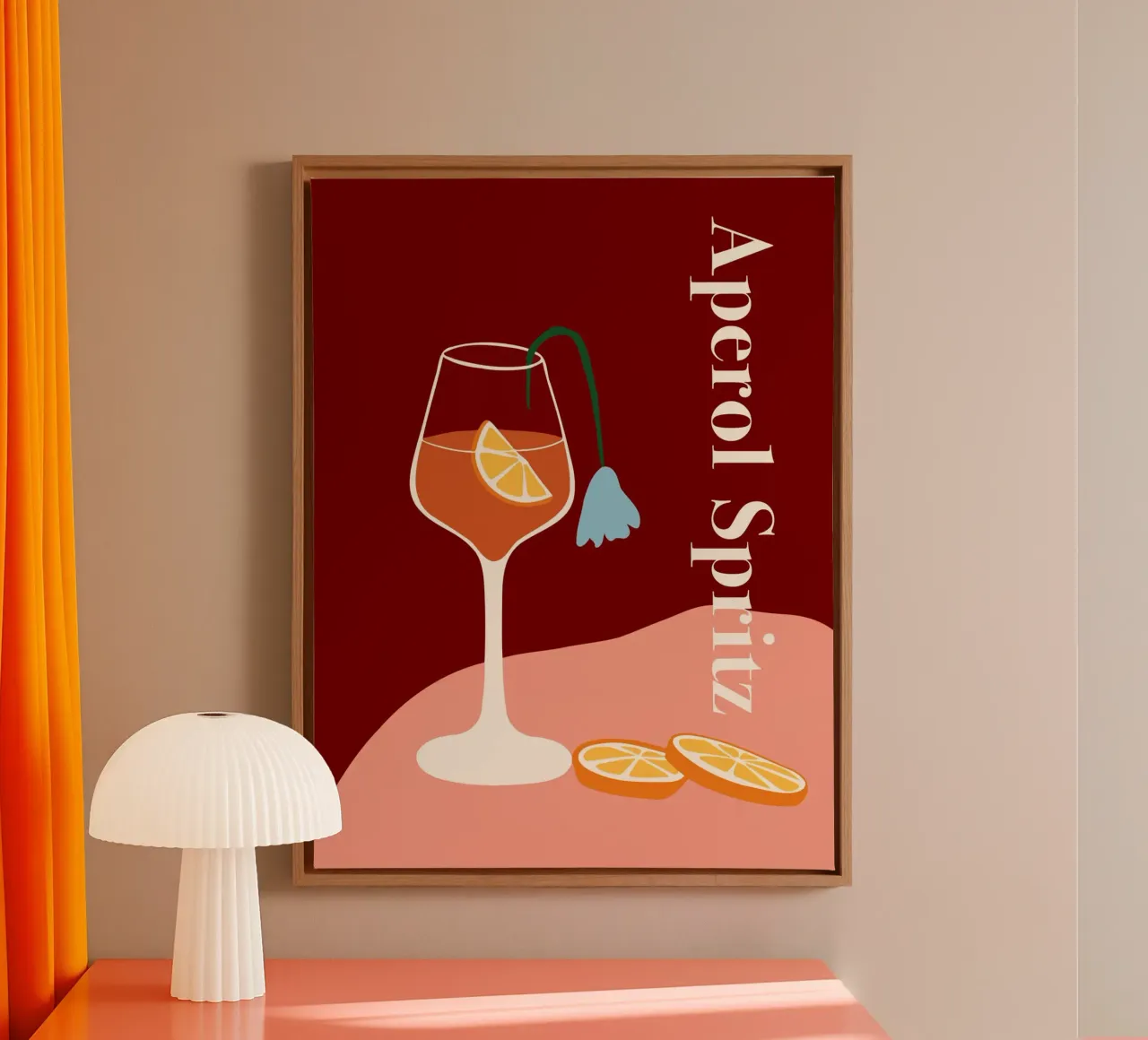 Aperol spritz tela con Cornice a cassetta da Miho Art Studio