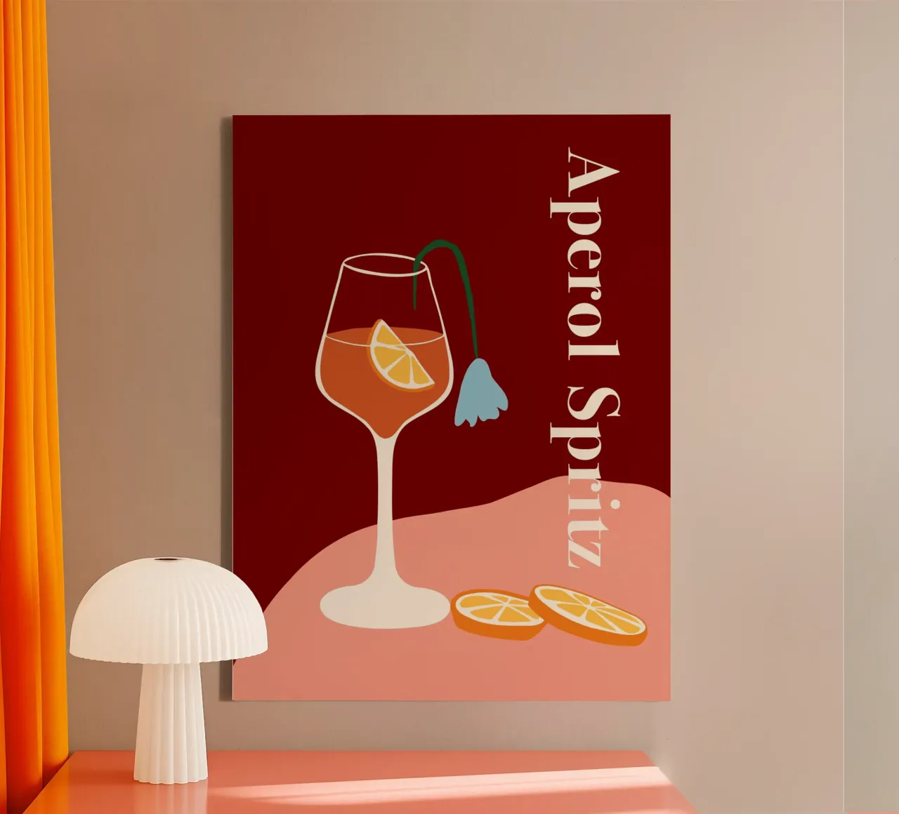 Aperol spritz tela con Cornice a cassetta da Miho Art Studio
