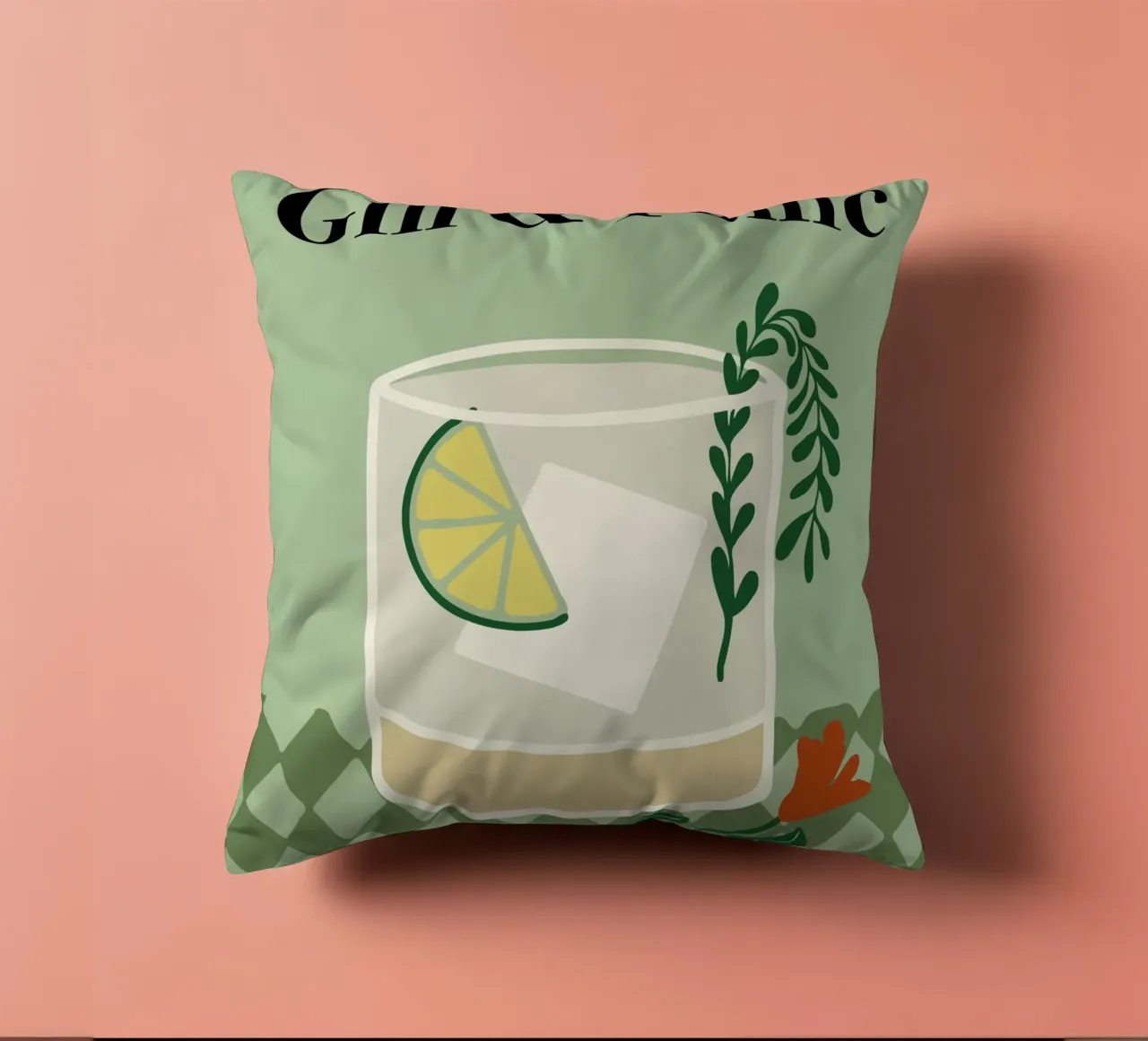 Gin & Tonic cuscino da Miho Art Studio