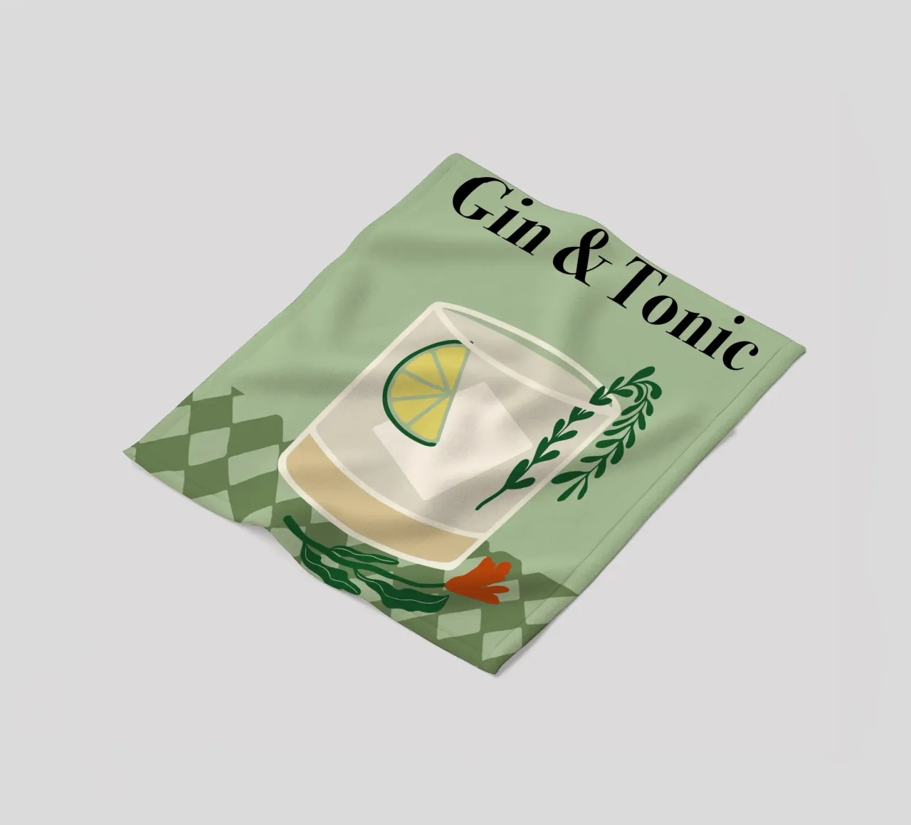 Gin & Tonic coperta in pile da Miho Art Studio