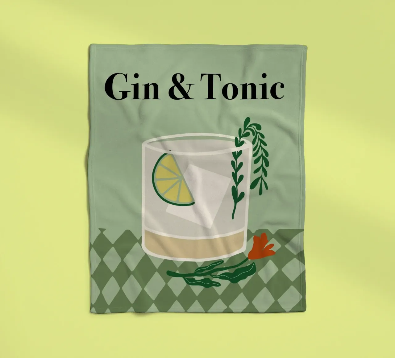 Gin & Tonic coperta in pile da Miho Art Studio