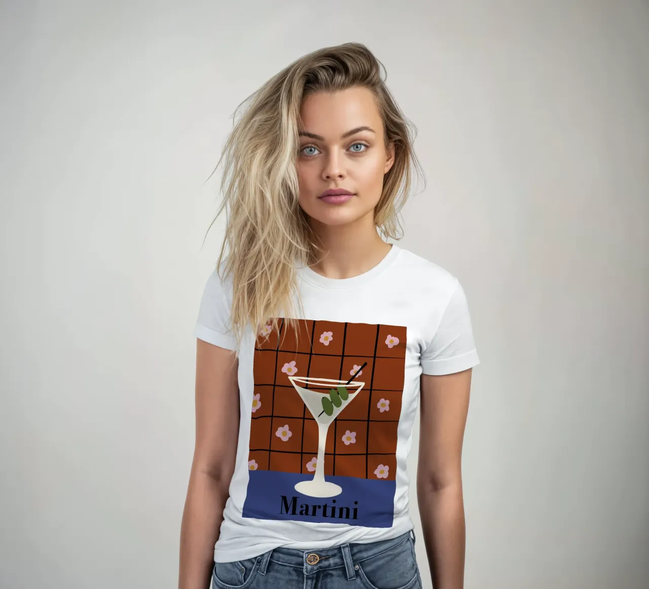 Martini women's fitted t-shirt by Miho Art Studio