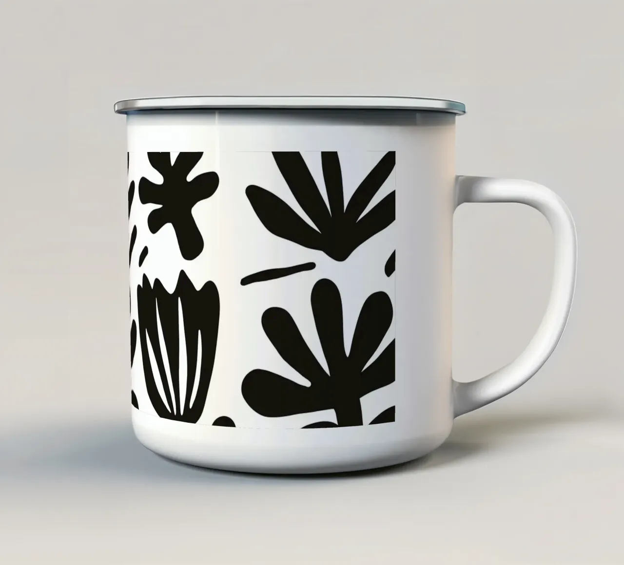 Blossom black and white tazza in smalto da BAINAI