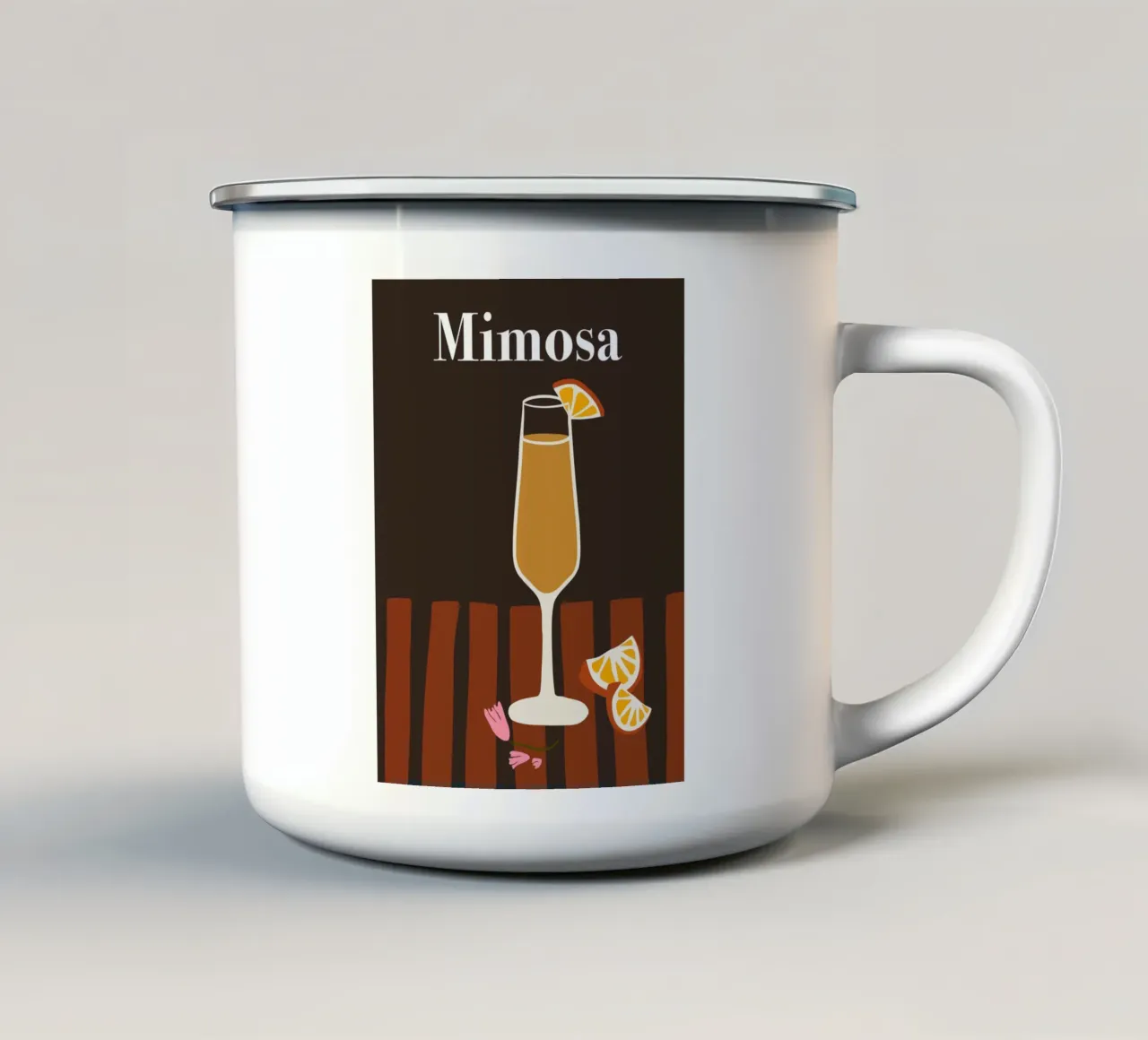 Mimosa tazza in smalto da Miho Art Studio