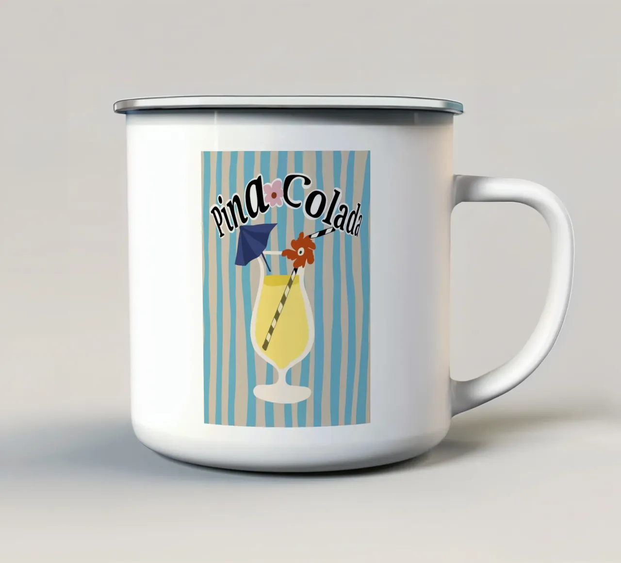 Pina Colada tazza in smalto da Miho Art Studio