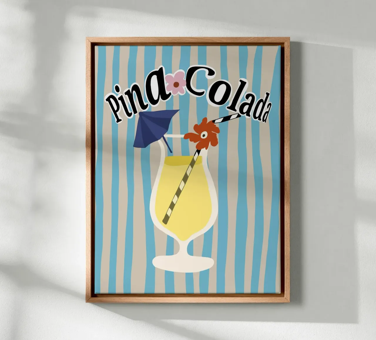 Pina Colada canvas met Baklijst van Miho Art Studio