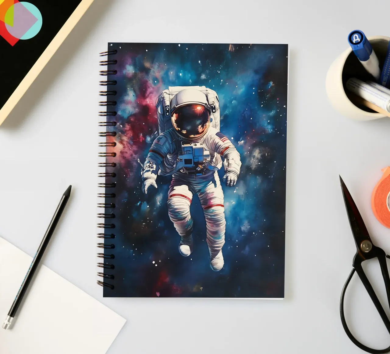 Aquarell Astronaut notitieboek met spiraal van Schön