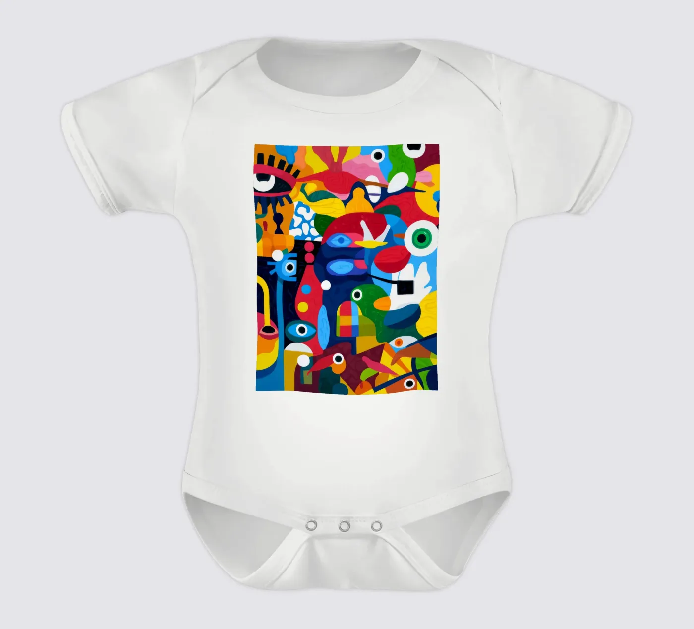 Geometric Harmony short-sleeve baby romper by Monarco Virtuoso
