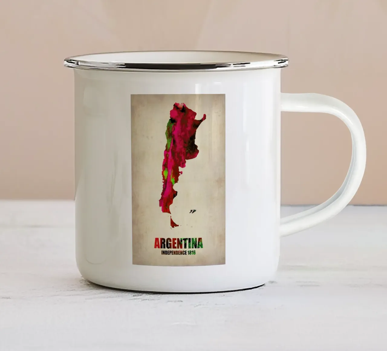 Argentina Watercolor Map tazza in smalto da Naxart