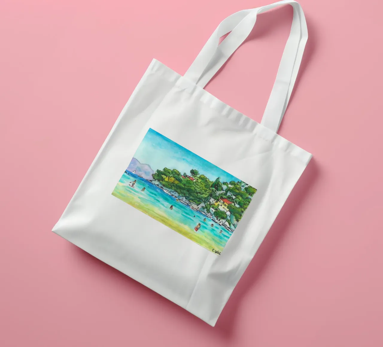 Spiaggia di Prapratno in Croazia borsa in juta da C.WILL