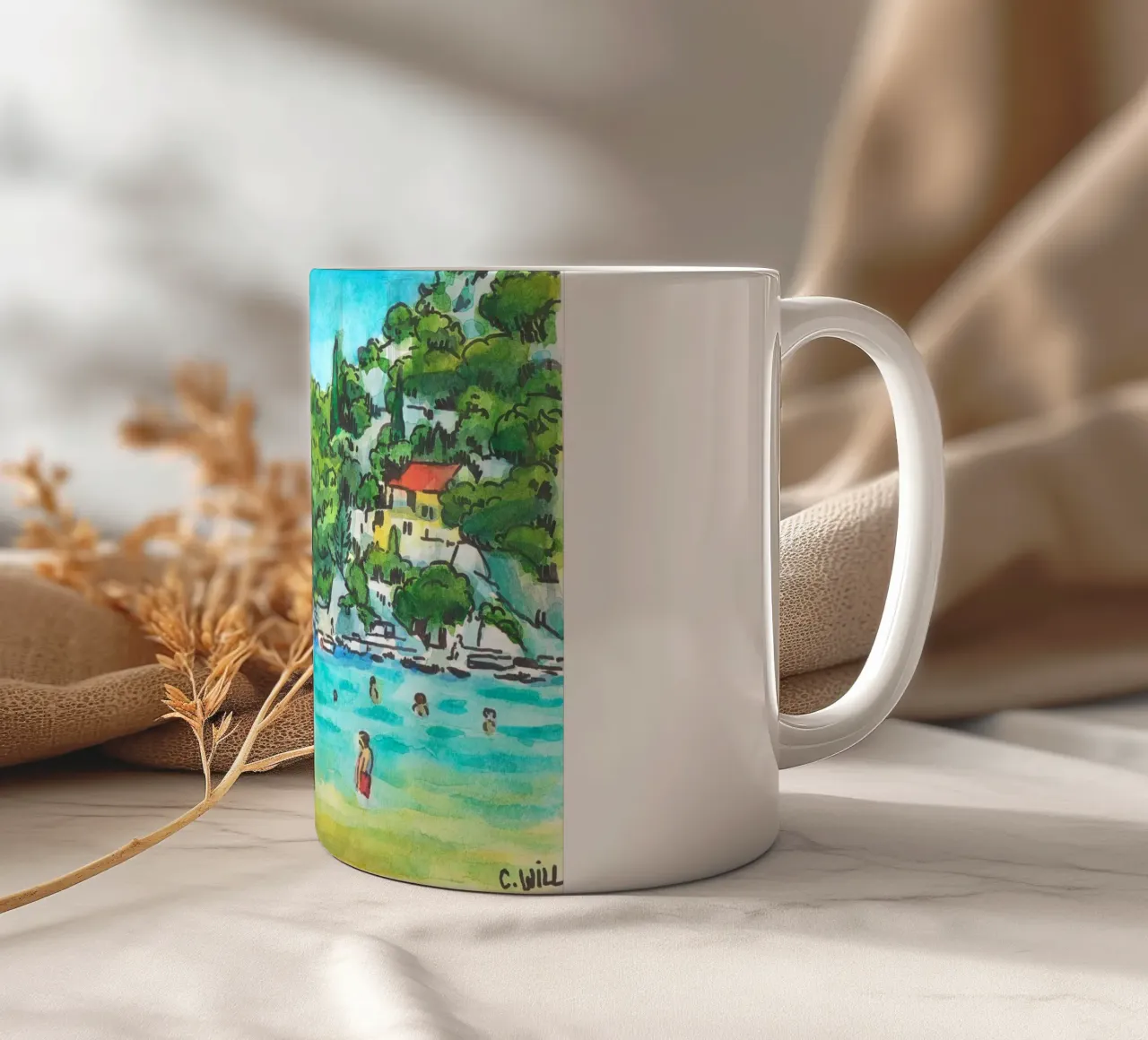 Spiaggia di Prapratno in Croazia tazza in ceramica da C.WILL