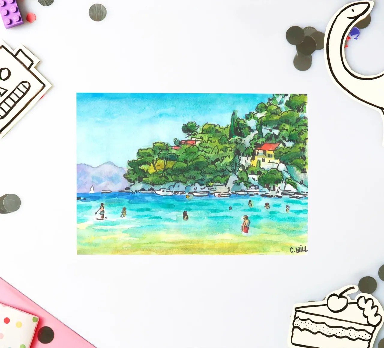 Spiaggia di Prapratno in Croazia adesivo da C.WILL