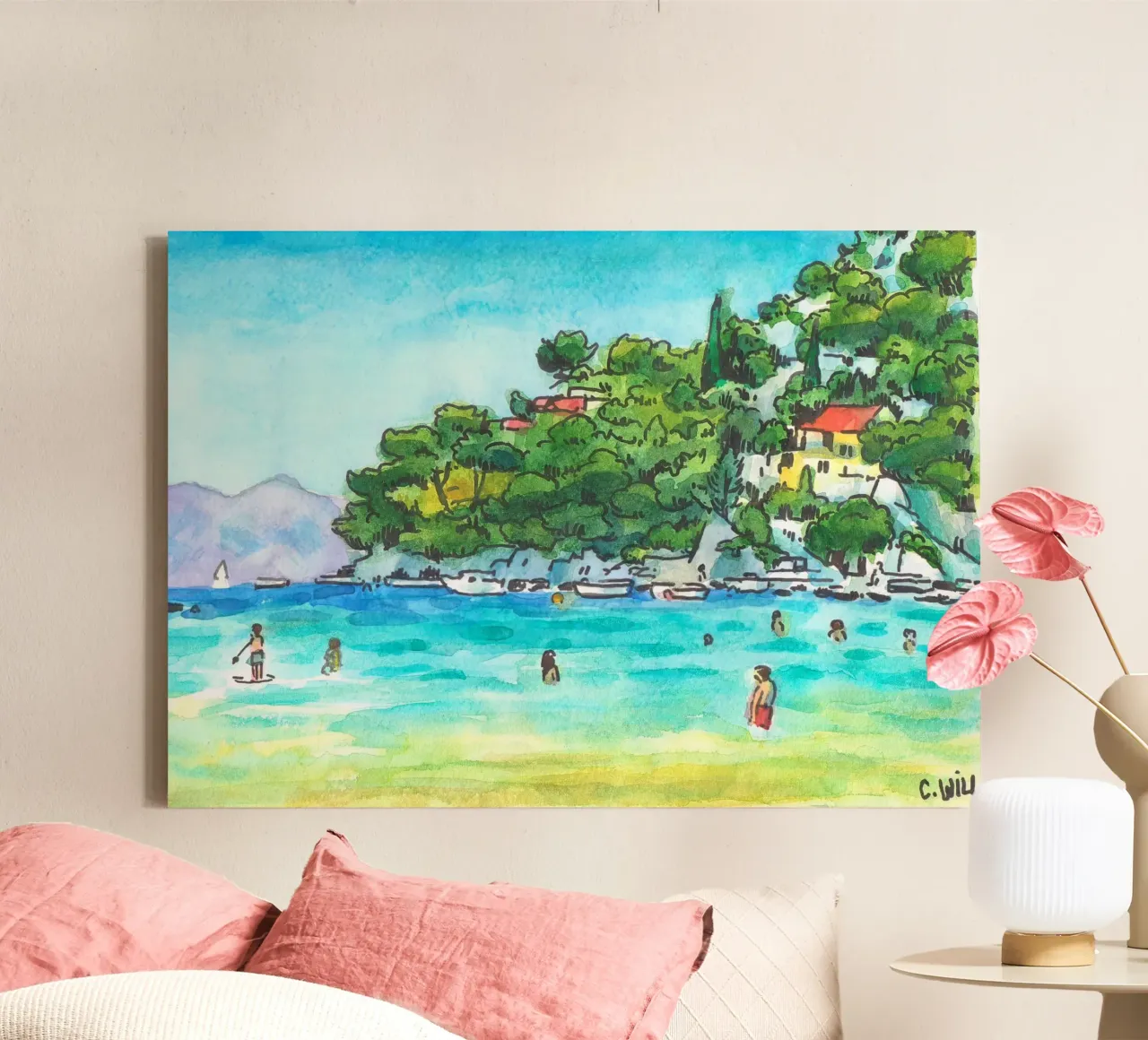 Spiaggia di Prapratno in Croazia tela da C.WILL