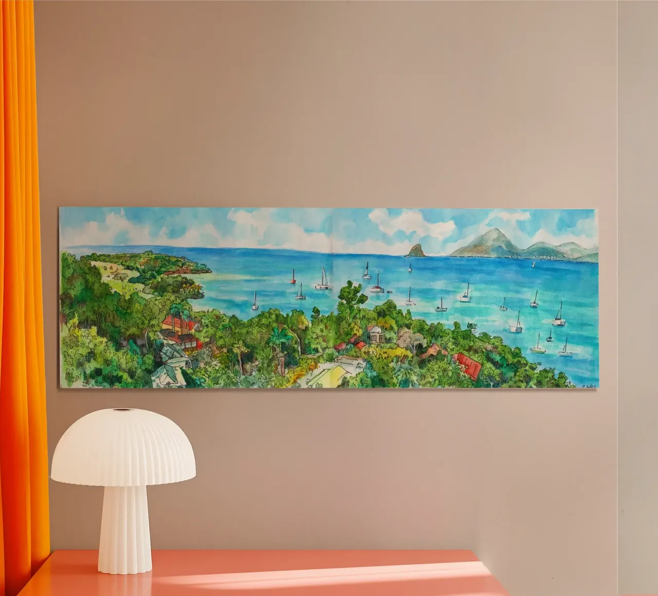 Anse Caritan, Martinique poster avec cadre en plastique de C.WILL
