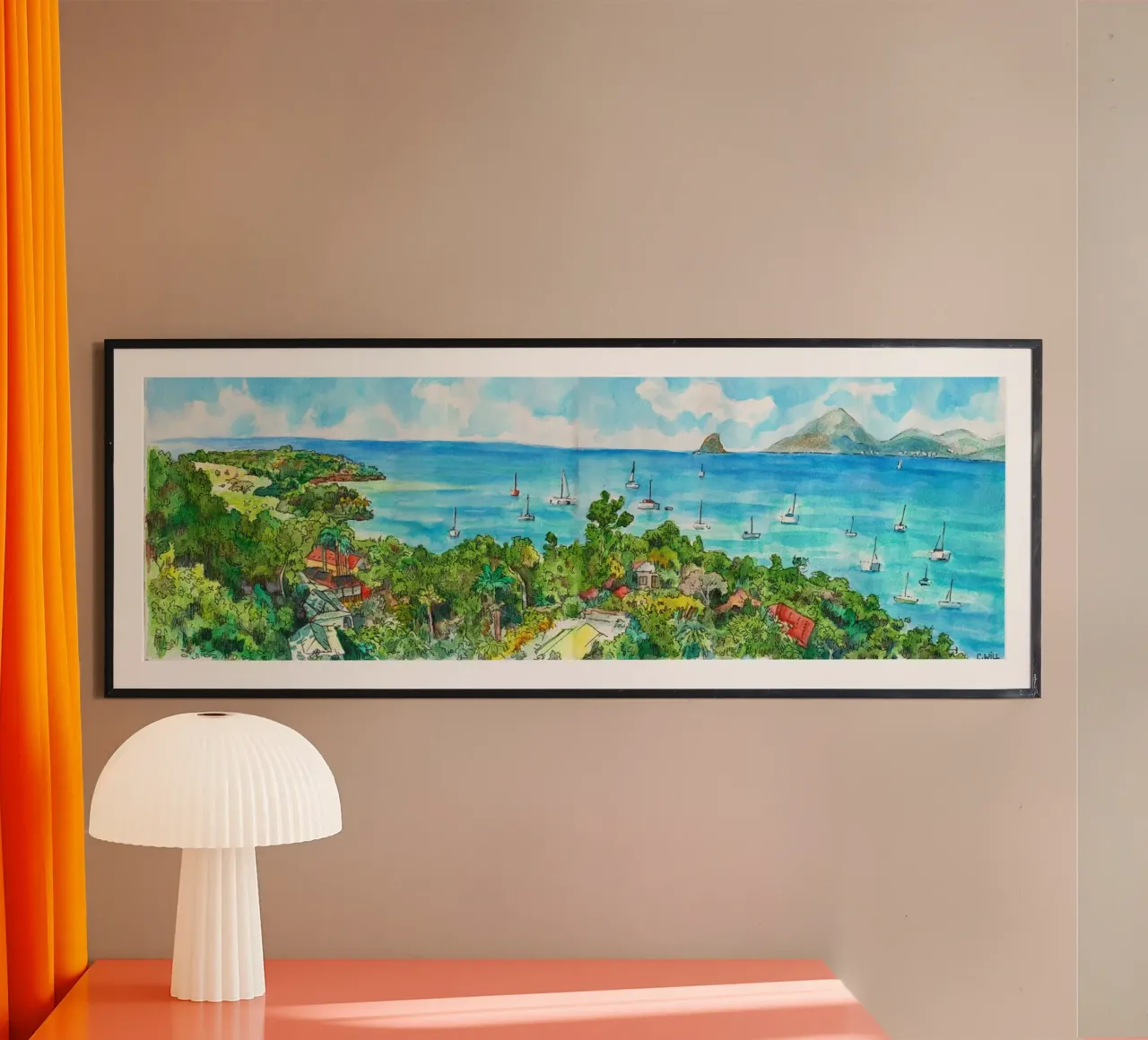 Anse Caritan, Martinique poster avec cadre en plastique de C.WILL