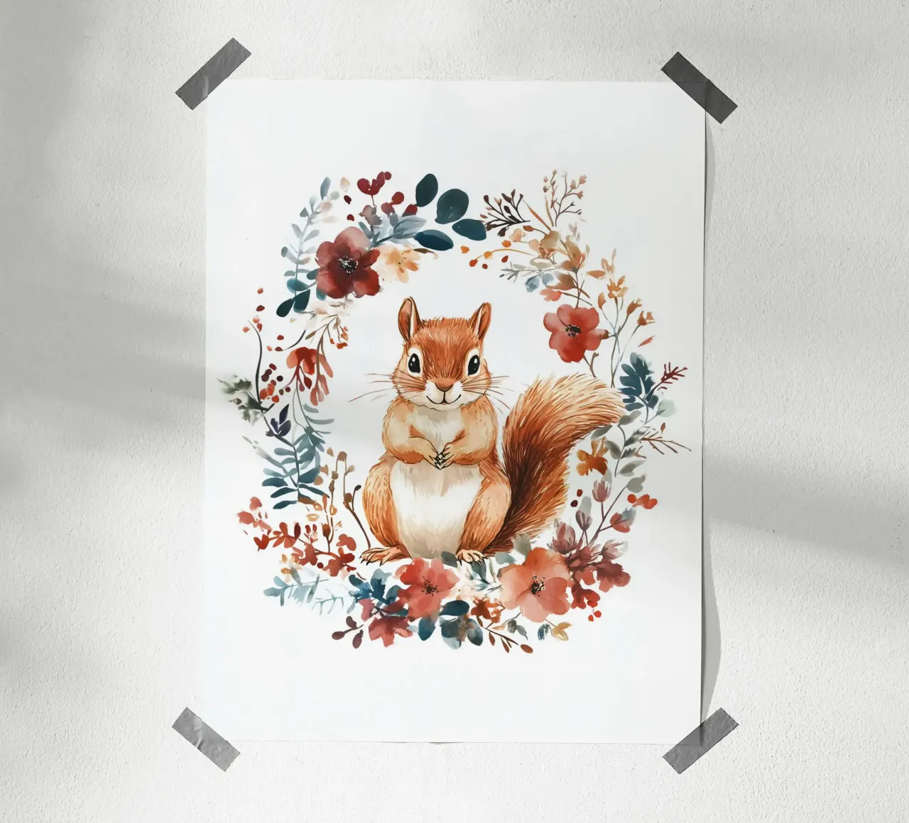 Aquarel eekhoorn poster van Schön