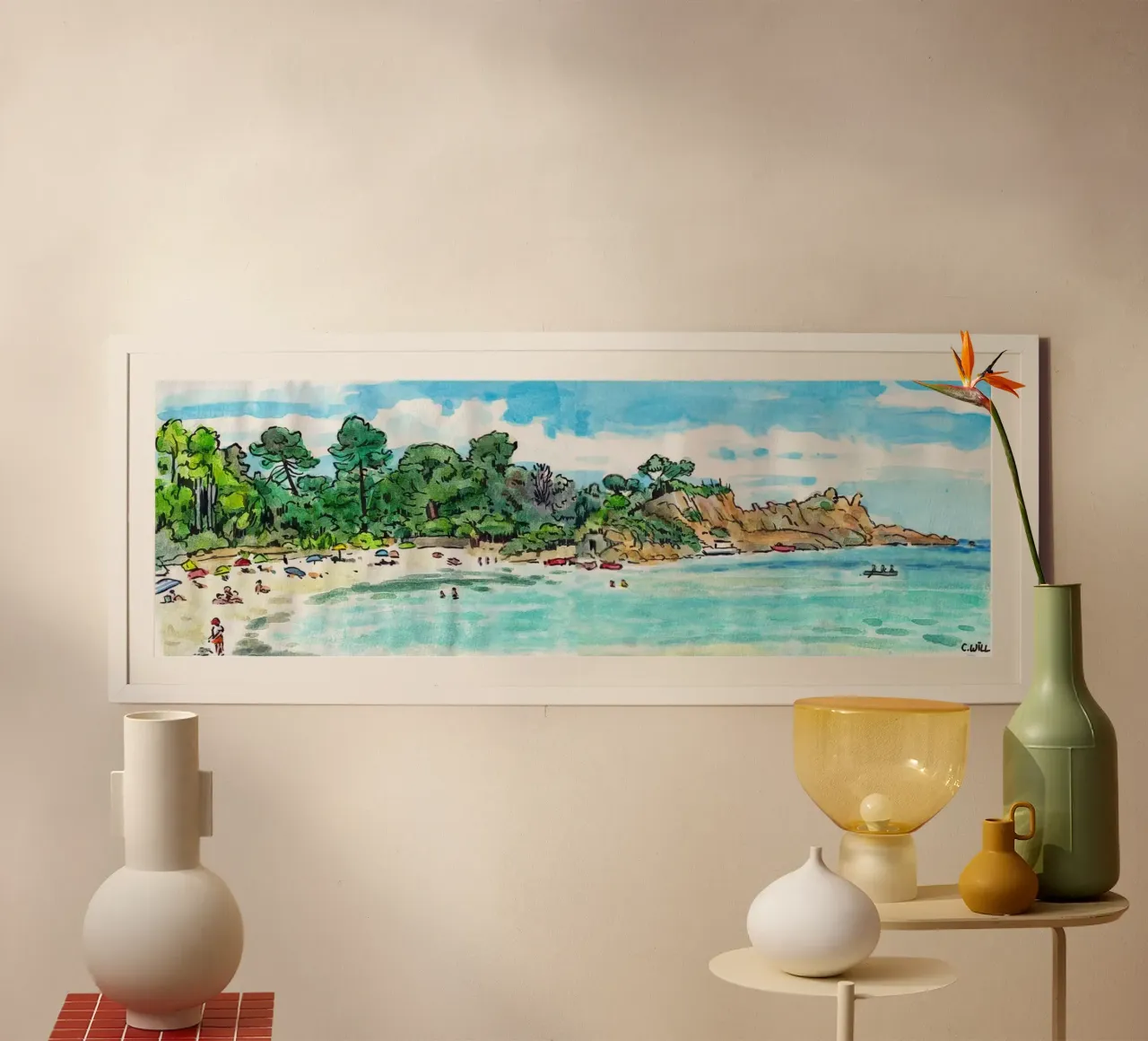 Spiaggia di Canella in Corsica carta hahnemühle da C.WILL