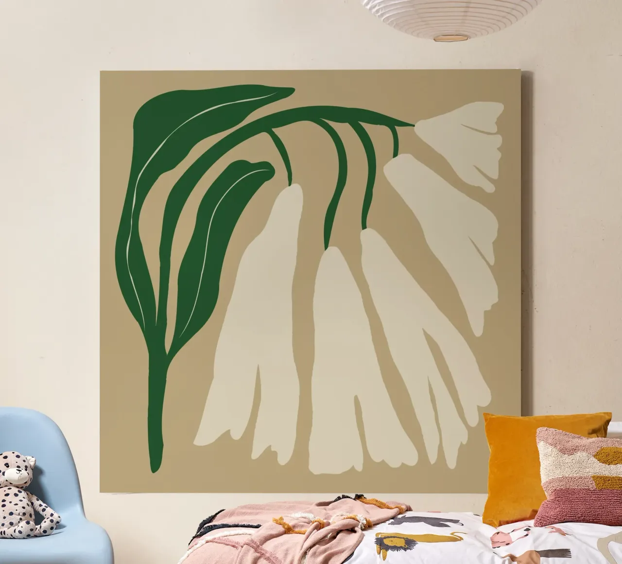 Grootbloemig IV canvas met Baklijst van Miho Art Studio
