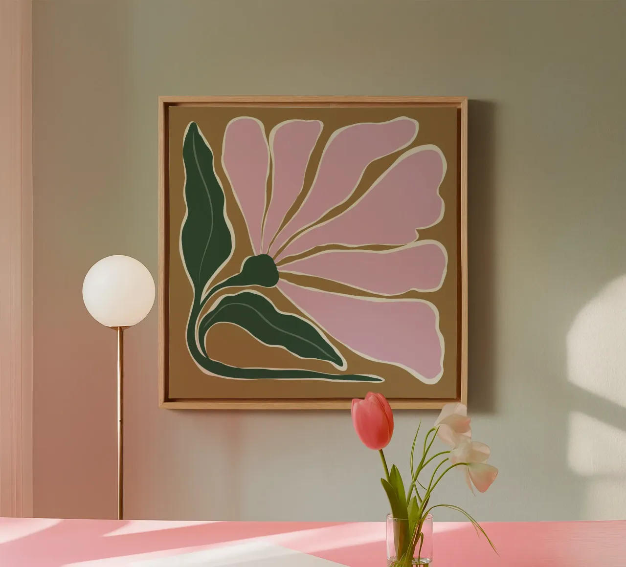 Grootbloemig V canvas van Miho Art Studio