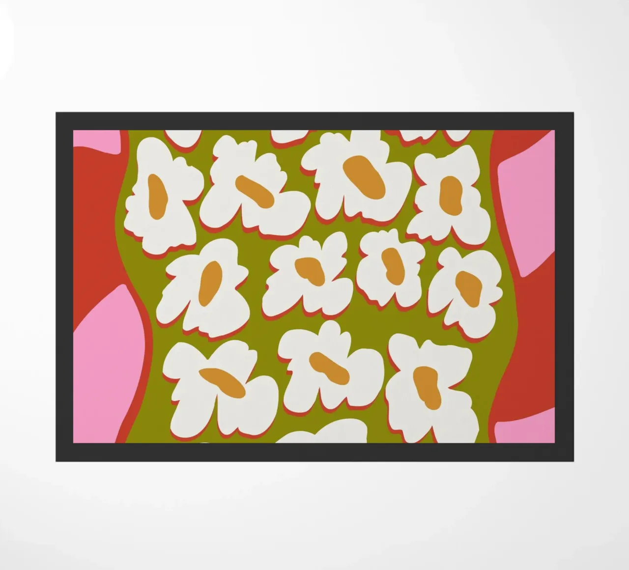 70's retro Bloom felpudo de Miho Art Studio